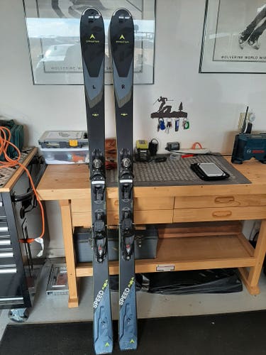 Used Men's 2022 Dynastar 185 cm All Mountain 963 4x4 Speed Skis With Bindings Max Din 12
