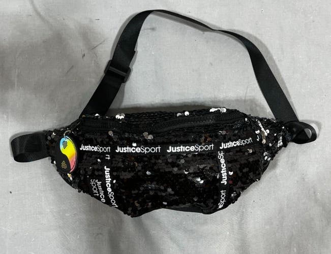 Justice Sport Black Sequined Fanny Pack/Waist Bag NEW Fast Shipping