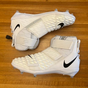 Size 15 Nike Force Savage Elite 2 TD Detachable Football Cleats White NEW