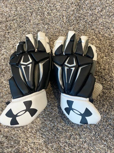 Black Barely Used Player's Under Armour Command Pro 2 12" Lacrosse Gloves