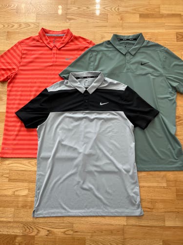 Nike Golf Polos (3) - Large - New