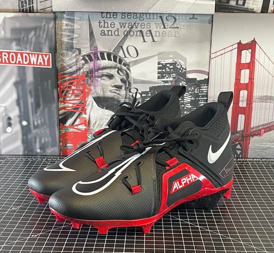 Nike Alpha Menace Pro 3 Football Cleats Black/Red CT6649-004 Men's Size 10 NEW