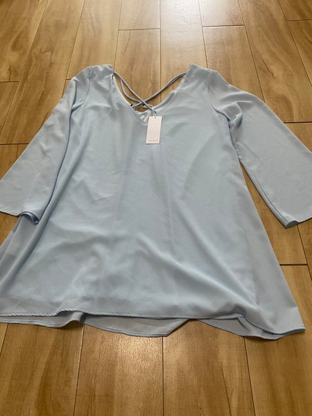Mabel Women’s Small Long Sleeve Mini Dress Light Blue New