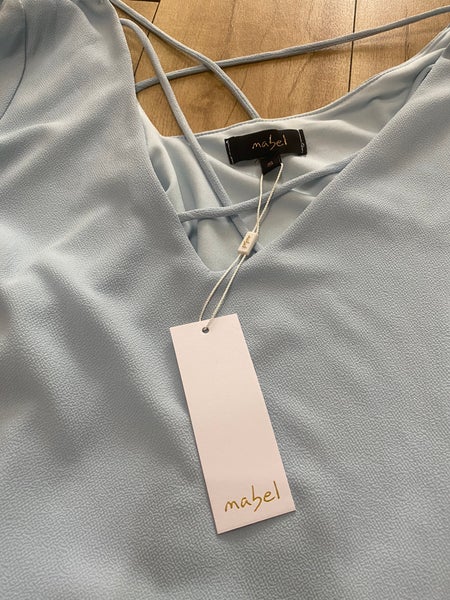 Mabel Women’s Small Long Sleeve Mini Dress Light Blue New