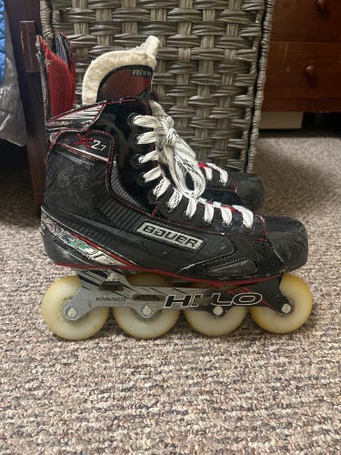 Used Bauer Regular Width Size 9 Vapor X2.7R Inline Skates With Labeda Grippers