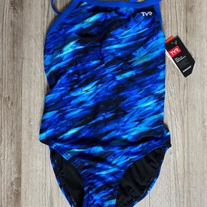 TYR Women's Vitric Diamondfit 34, Blue DVITR7A Competitive Swimsuit