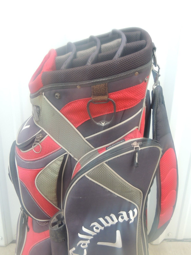 Used Men's CallawayCALLAWAY Large Golf Cart Bag 14 Way Divider with Carry Strap, Handle & 7 Pockets