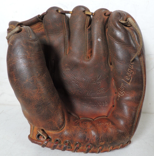 Vintage RAWLINGS Brown Leather Baseball Glove MM4 Autograph Mickey Mantle RHT