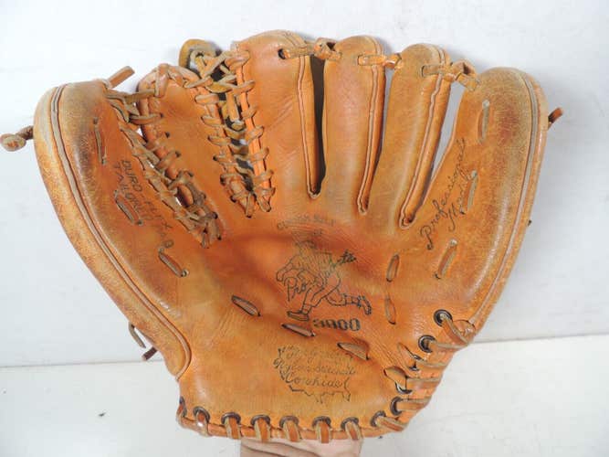 Pro Sports 3000 Vintage Baseball Brown Leather Glove Professional Model