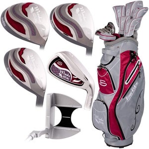 Tour Edge Moda Silk Complete Set (19pc, Silver/Ruby, Long, Ladies) Golf NEW