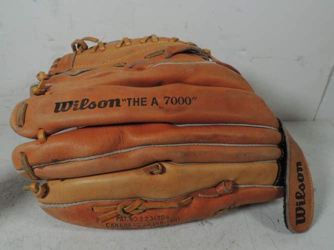 WILSON A7000 Vintage 1985 Genuine Leather Baseball Glove w Nylon Stitching RHT