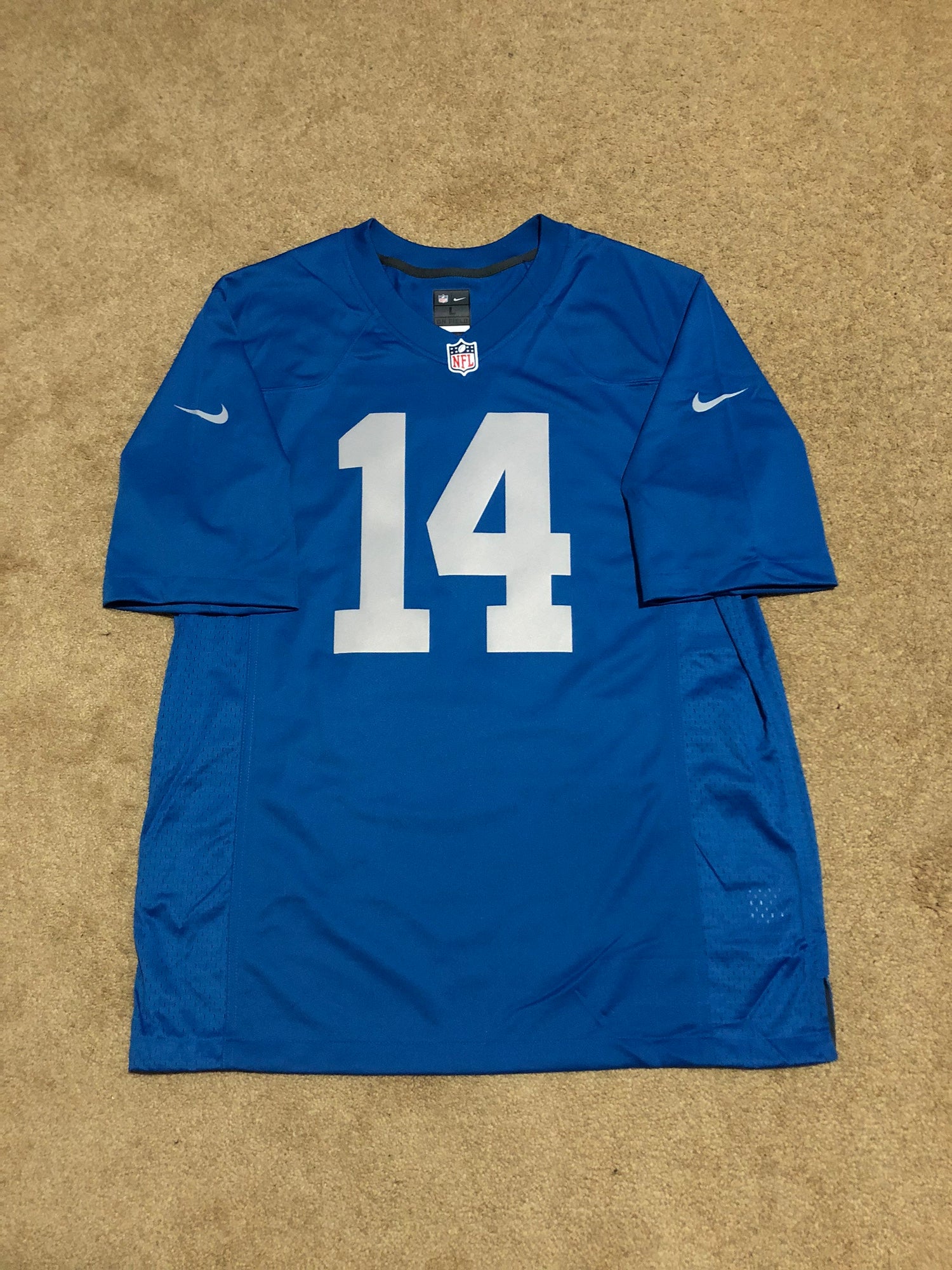 Detroit Lions Nike Game Jersey - Battle Blue - Custom - Mens