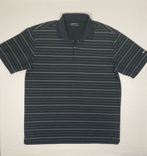 NIKE Golf Dri-FIT Men's Size XL Black/White Short Sleeve Performance Polo Shirt