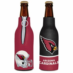 Arizona Cardinals Bottle Cooler 12 oz Zip Up Koozie Jacket NFL Two Sided