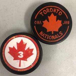 Toronto Nationals OHA Jr B 1975-76 puck (mint condition)