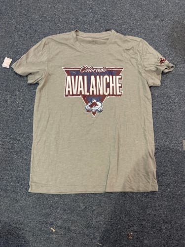 New Gray Adidas Colorado Avalanche Triangle Graphic Tee Shirt L & 2XL