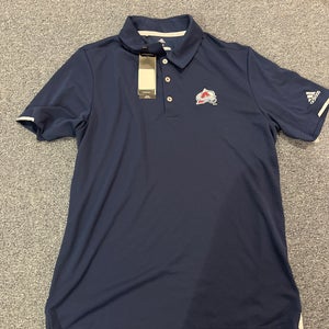 New Blue Adidas Colorado Avalanche Stitched Logo Golf Shirt Medium
