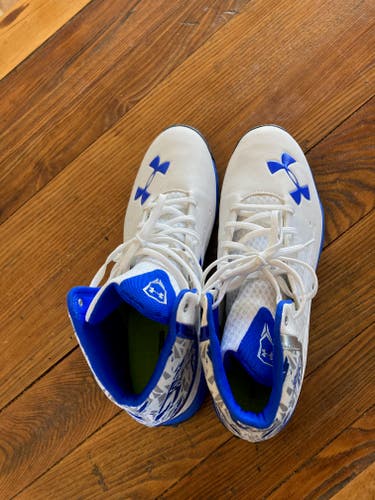 Under Armour Mid-Top Lacrosse cleats - White and Blue - Size 12