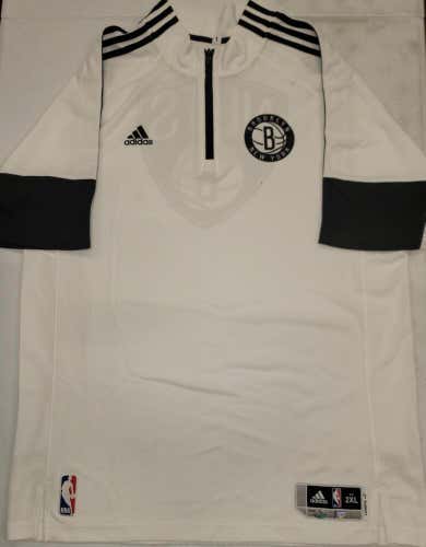 30321 Adidas BROOKLYN NETS Game Used MASON PLUMLEE Warm Up Shirt NEW WHITE W/COA