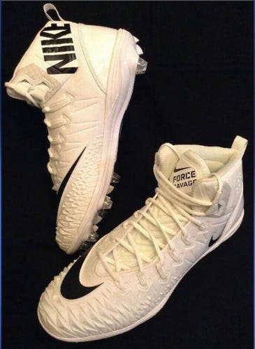 NEW Nike Force Savage Football Cleats Shoes 923304-101 Size 18 White Black