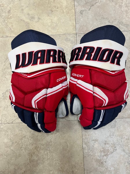 Warrior Covert QRE Pro Stock Gloves Washington Capitals, sz 15" barely used.