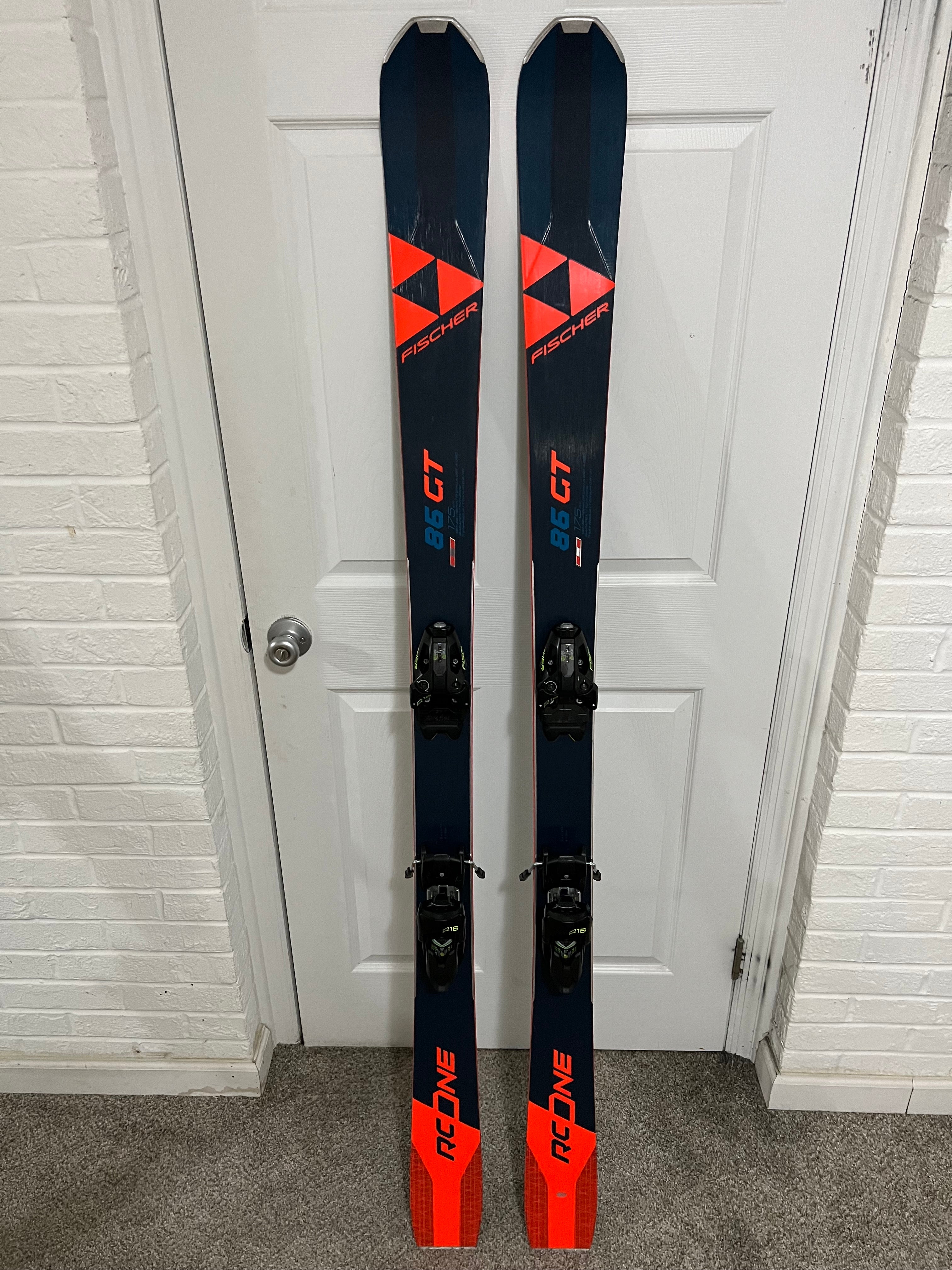 2021 Fischer RC ONE 86 GT 175cm Skis with Fischer R16 Bindings