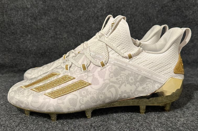 Men’s Adidas Adizero Young King Football Cleats Cloud White Gold EH2724  Size 9.5