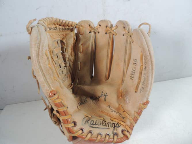 Rawling ABG36 Size 12.5" Brown Leather Baseball Glove Signed "Dale Murphy", RHT