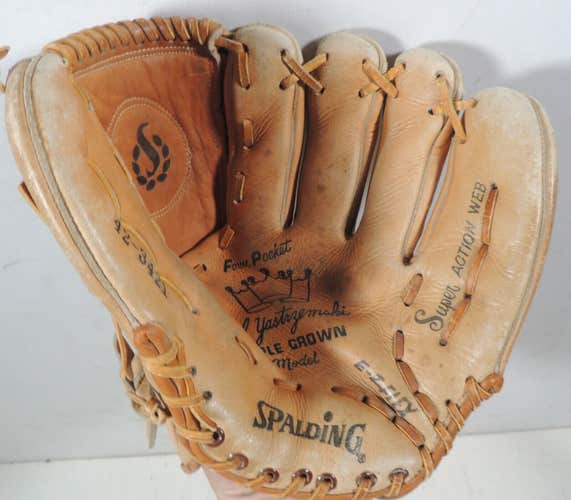 Vintage Spalding 42-3421 Triple Crown Carl Yastrzomski Leather Baseball Glove