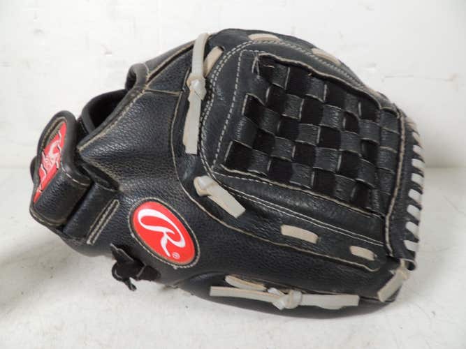 RAWLINGS RSB130GB 13" Black & Grey Leather Softball Playmaster Glove RHT