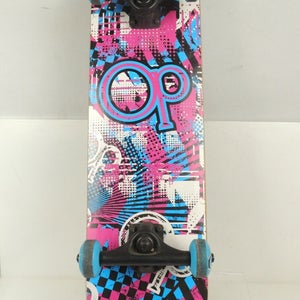 OP Ocean Pacific 31" Blue Pink & White Skateboard Deck Design with Original Parts