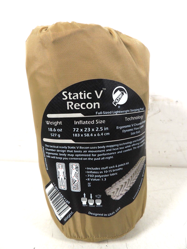 Klymit Insulated Static V Inflatable Sleeping Pad for Camping