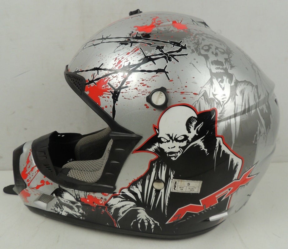 AFX Motocross Helmet with Zombie, Undead, Vampire & Blood Design Size Small (S)