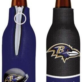 Carolina Panthers Bottle Cooler 12 oz Zip Up Koozie Jacket NFL Two Sided