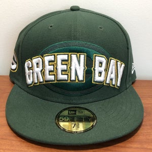 Green Bay Packers Hat Baseball Cap Fitted 7 3/8 New Era NFL Football Retro Adult
