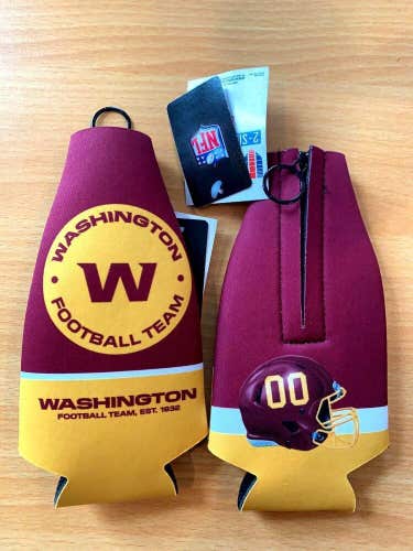 Washington Football Team Bottle Cooler 12 oz Zip Up Koozie Jacket NFL Two Sided