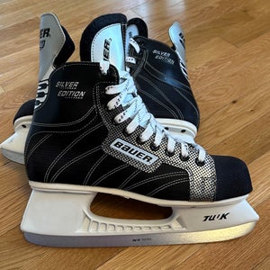 Senior Used Bauer Supreme Silver Edition Hockey Skates Regular Width Size 9