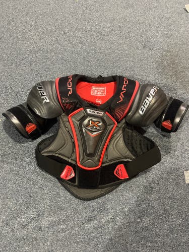 Game Used Bauer 1X Lite Pro Stock Shoulder Pads Large