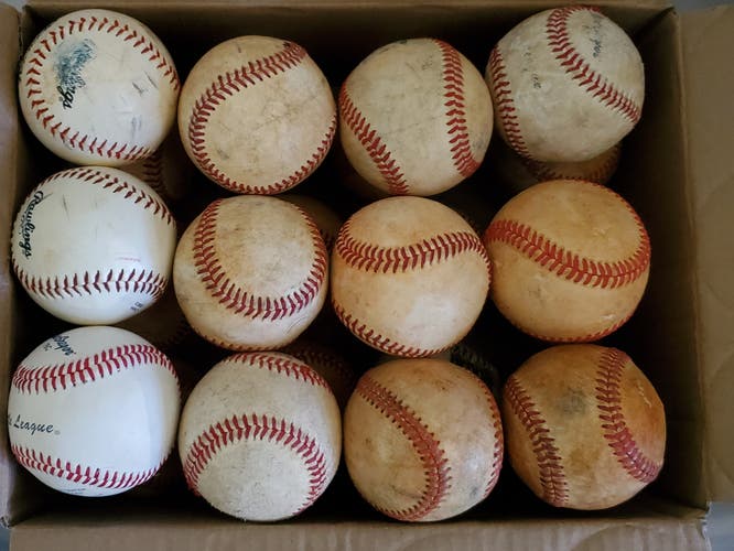 24 ( 2 Dozen) Used Leather Baseballs