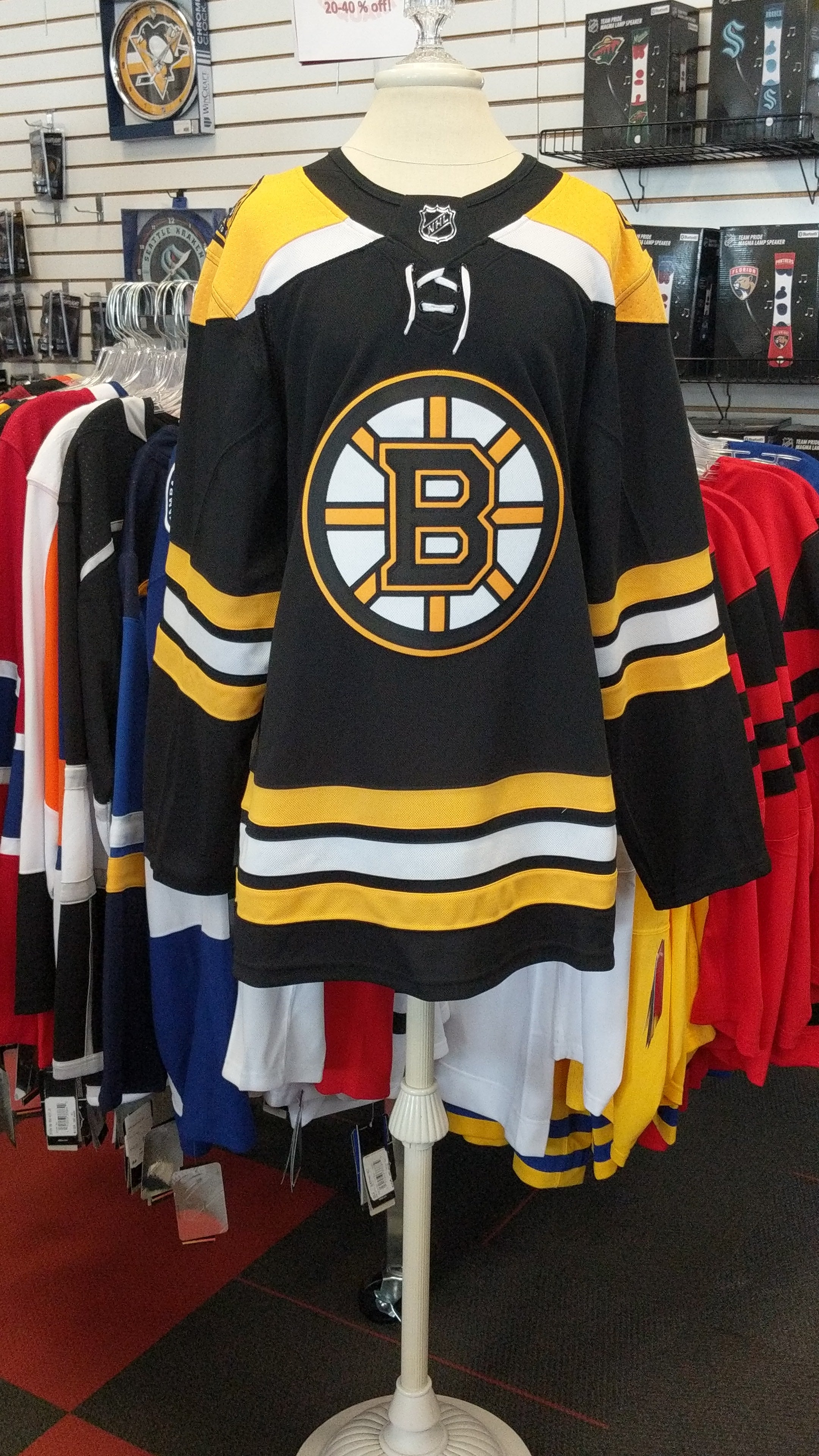 Boston Bruins Adidas Authentic NHL Hockey Jersey with Fight Strap Size  Men’s 42
