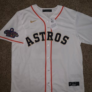 Men's Astros World Series & Throwback Patch Gold Jersey - All