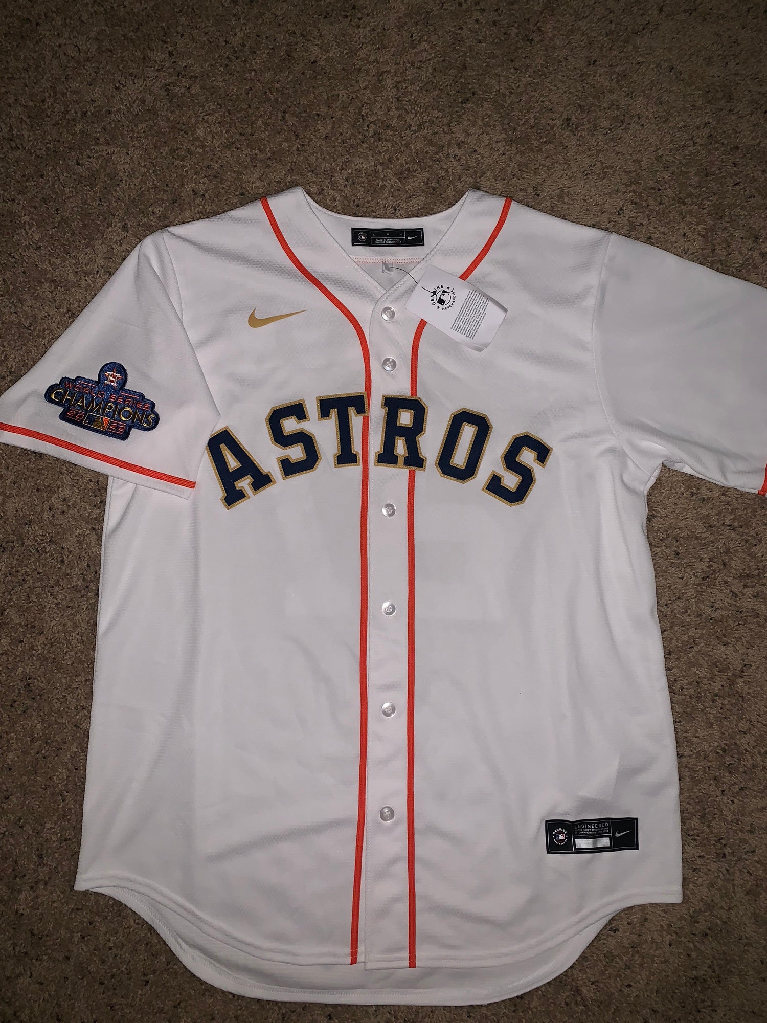 Houston Astros #27 Jose Altuve White/Orange/Gray/Navy American