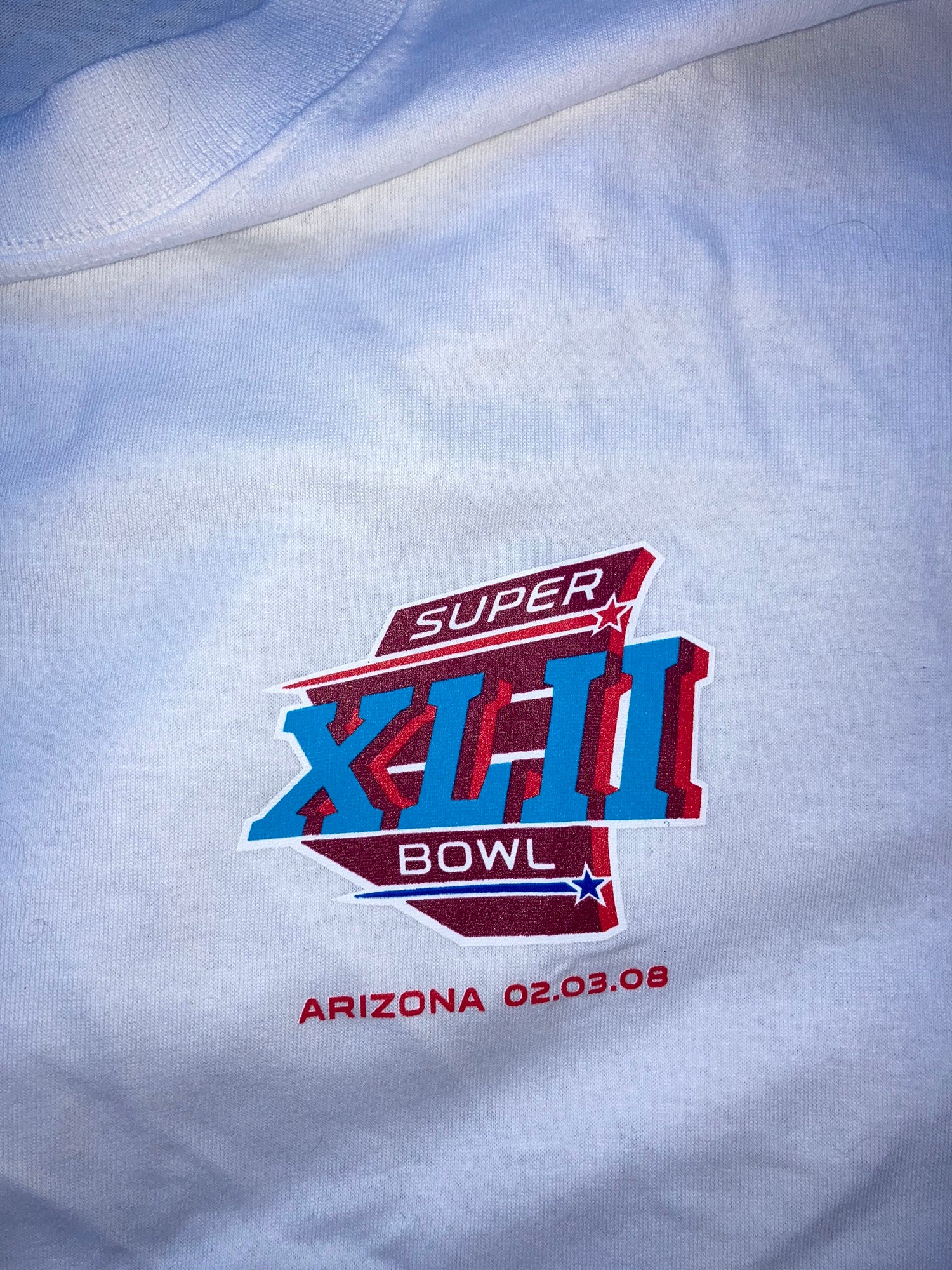 SUPER BOWL XLII PATRIOTS vs. GIANTS VINTAGE T SHIRT XL