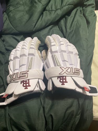 Boys’ Latin Game Worn STX large Surgeon RZR Lacrosse Gloves
