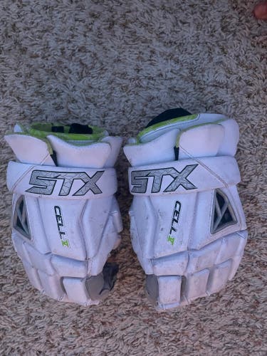 Used Player's STX large Cell V Lacrosse Gloves
