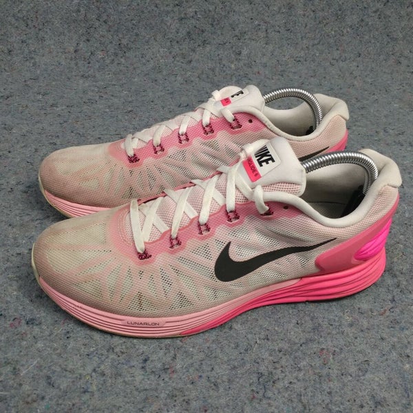 Verdeelstuk op vakantie Dor Nike Lunarglide 6 Womens Running Shoes Size 10 Trainers Sneakers White Pink  Low | SidelineSwap