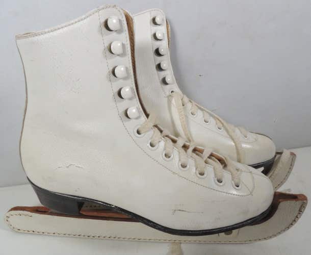 Vintage FLOATING FOOTWEAR Ice Figure Skates Women's Size 5.5, Sheffield Steel