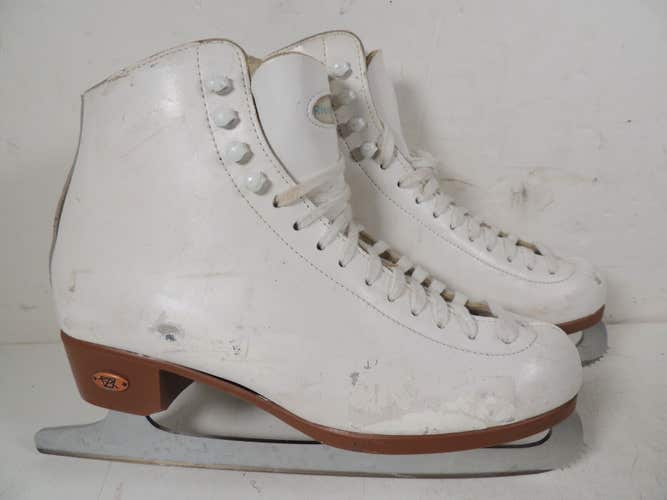 Riedell Women's White Ice Figure Skates Women's Size 10.5 Made in USA