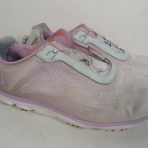FOOTJOY Empower BOA 98015 Spikeless Golf Women's Shoes Size 8 1/2, Pink & White