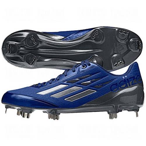 NEW ADIDAS AFTERBURNER LOW TOP BASEBALL CLEATS SHOES SPIKES MENS 12 1/2 METAL BLUE